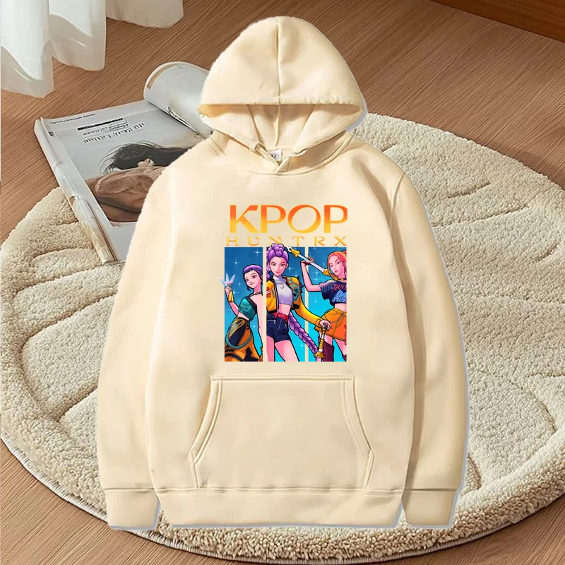 k pop demon hunters Anime graphics hoodie 2025 men women vintage harajuku Long sleeve streetwear print oversized hoodie unisex