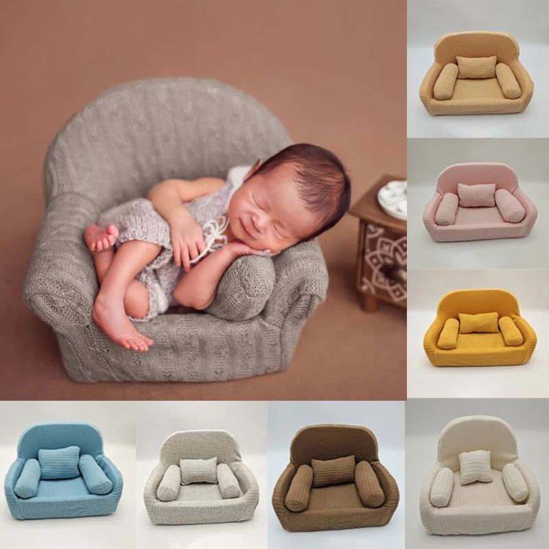 

4 Pcs Newborn Photography Props Baby Sofa Pillow Set Infant Photo Posing Assist Chair Cushion Fotografia 40JC