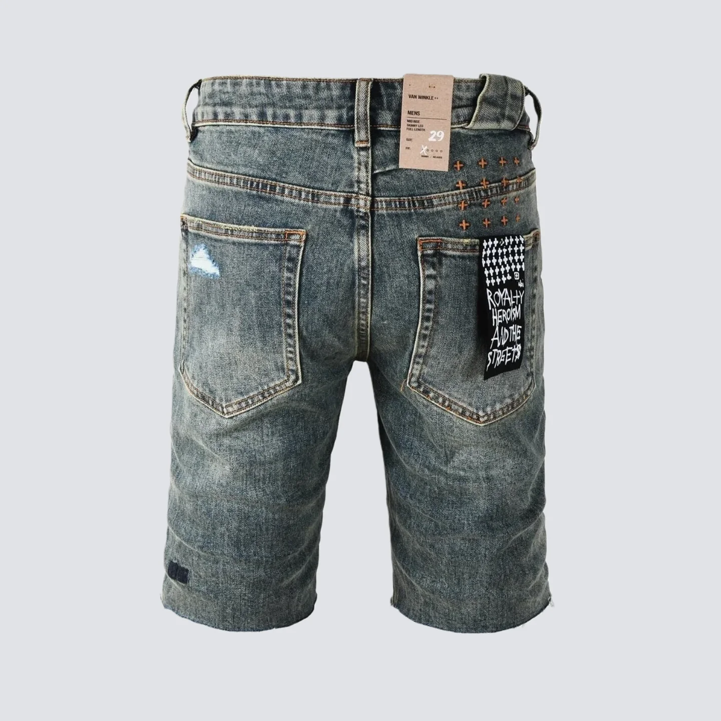 شورت دينم صيفي راقي مع زر بلاكيت سروال مستقيم مطرز بنمط مقاوم للبهتان وقابل للغسل كاجوال مناسب تمامًا #2