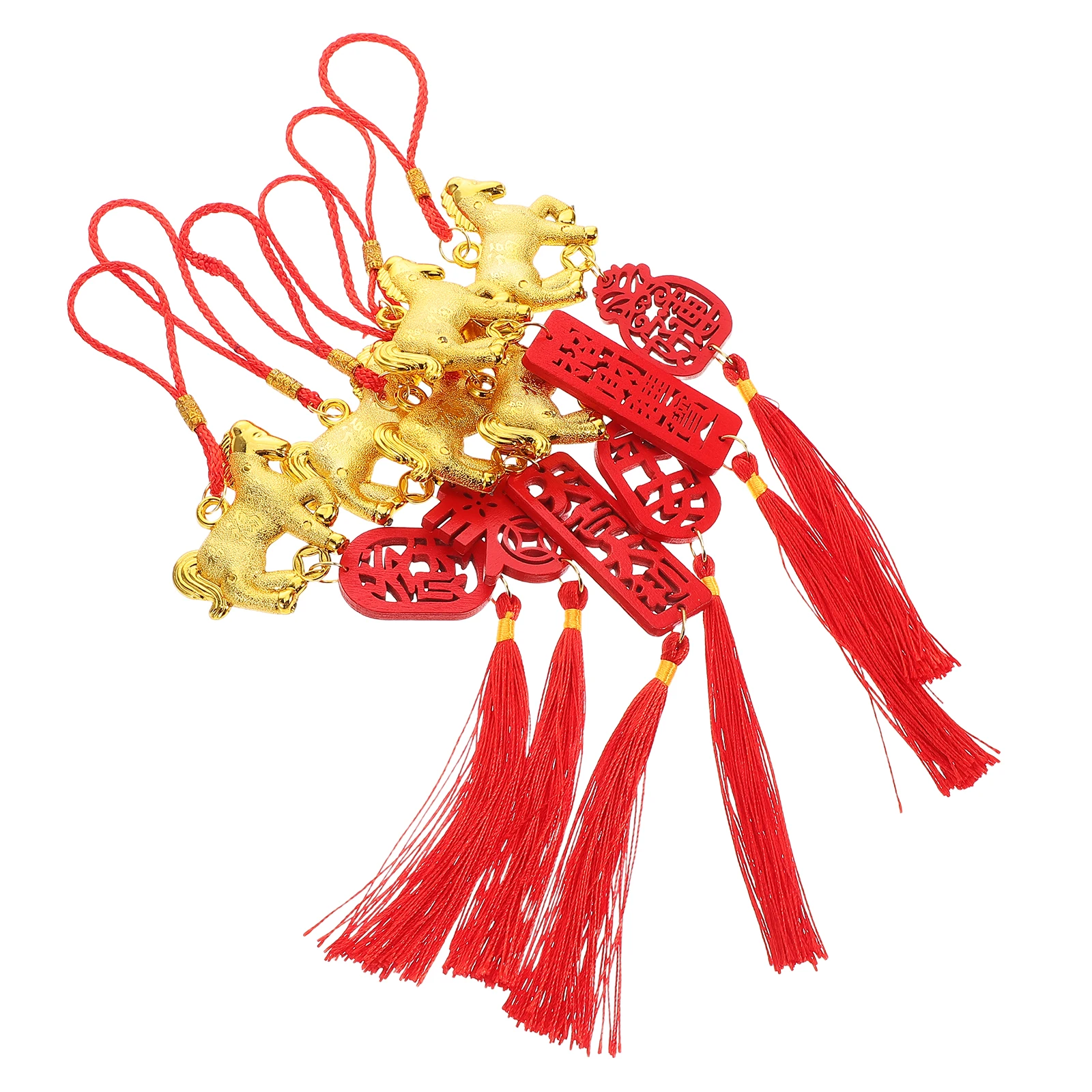 

6Pcs Horse Year Bonsai Hanging Decorations Elegant New Year Ornaments for Home Office Party Spring Festival Decorations