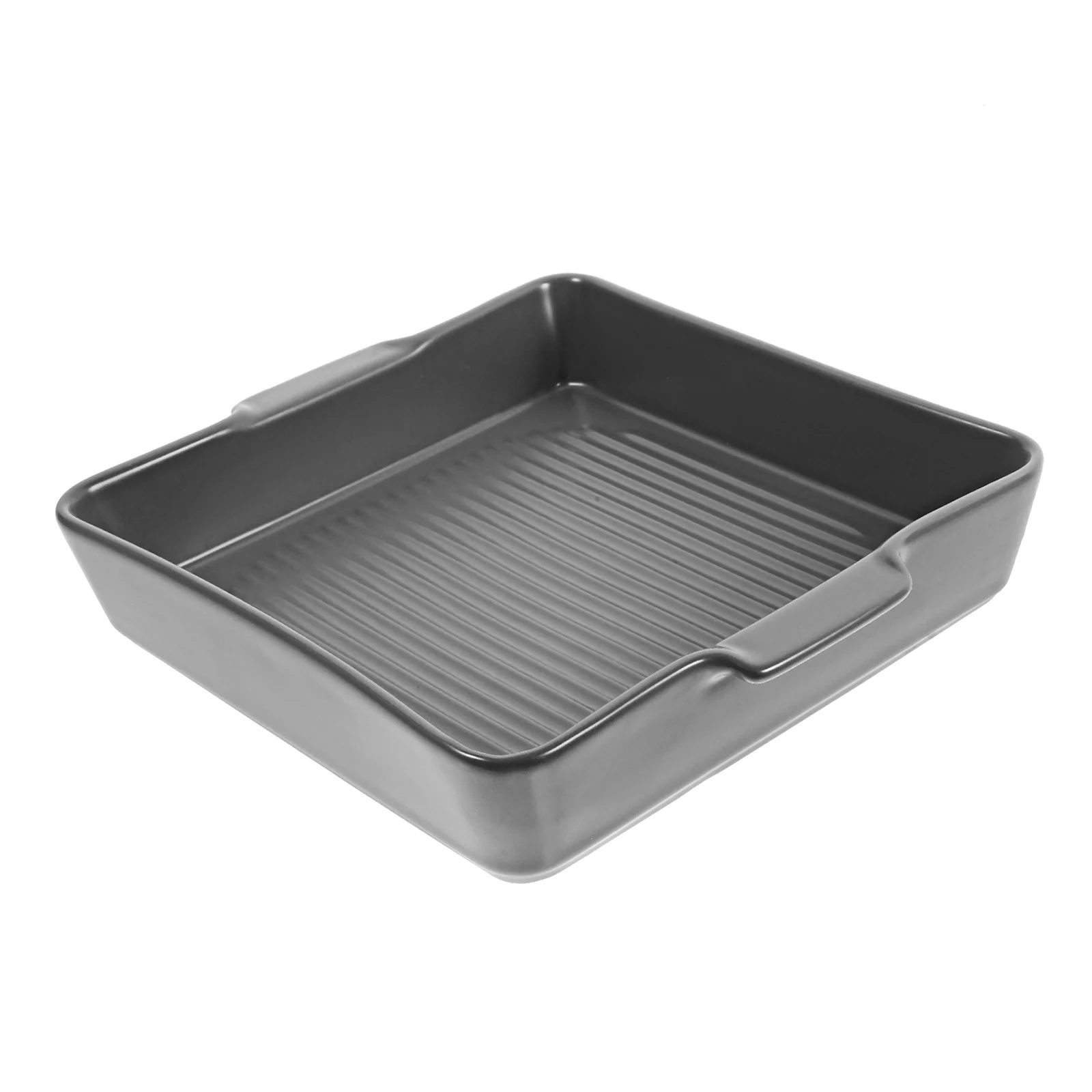 

1Pcs Ceramic Baking Tray Grey High Temperature Resistant Oven Microwave Safe Nonstick Surface Baking Plate Kitchenware for Home