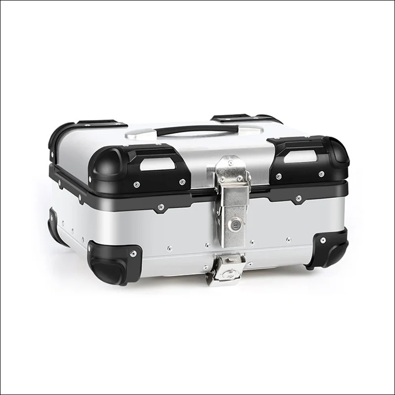 Motorcycle Universal Rear Top Case 22L Moto Luggage Storage Tail Box Waterproof Motorcycle Trunk Key Lock Tool box Aluminum
