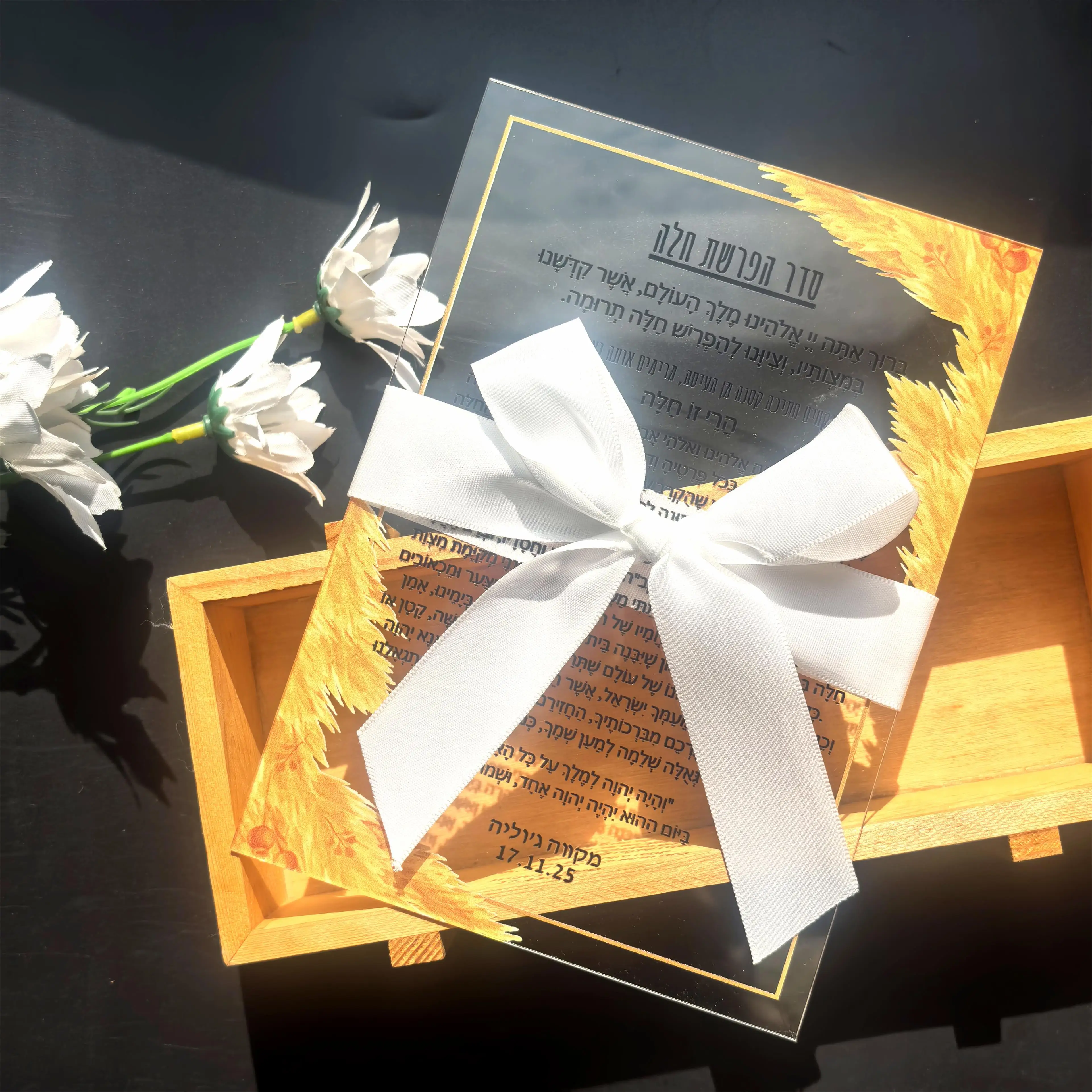 Invito acrilico biglietto d\'invito per battesimo per matrimonio testo francese buste regalo di compleanno per ospiti 10 pezzi Merci trasparenti