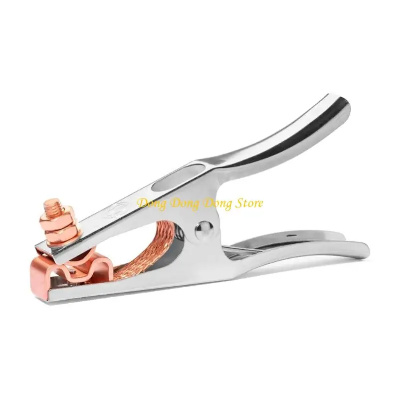 

4XBA Heavy Duty Welding Ground Clamp Wide Copper Jaw High Conductivity Stable Welding 500A Electroplated Earth Clip Tool