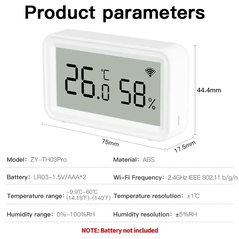 Sensor WiFi Tuya, Monitor inalámbrico de temperatura y humedad, hogar inteligente, Compatible con Smart Life, asistente de Google y Alexa