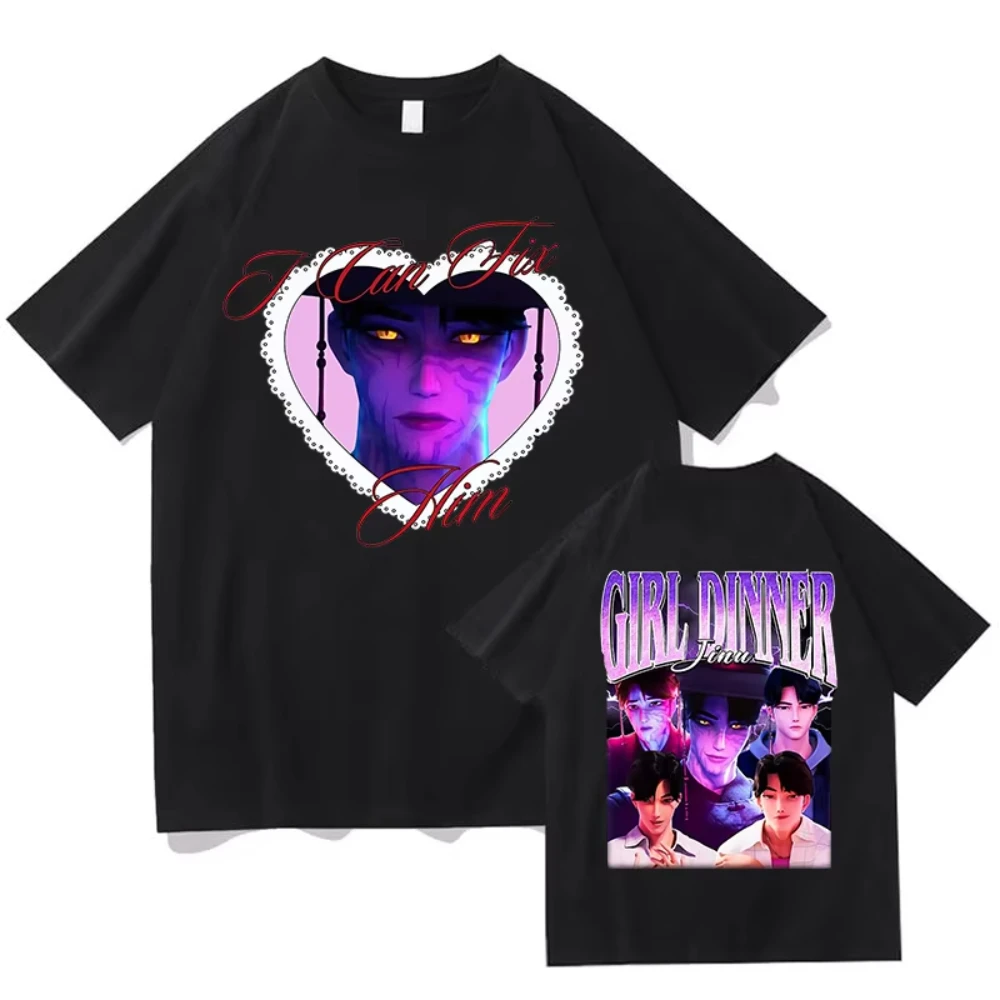 

2025 SAJA BOYS Jinu I Can Fix Him Kpop Demon Hunter T-shirts Summer Cotton Short Sleeve Men Dinner Women TShirts Graphic Clothes
