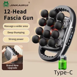 High-Frequency Vibration Full-Bbody Massage Gun Back, Waist, Neck and Shoulder Massager muscle Massager 12/16-Head fascia Gun