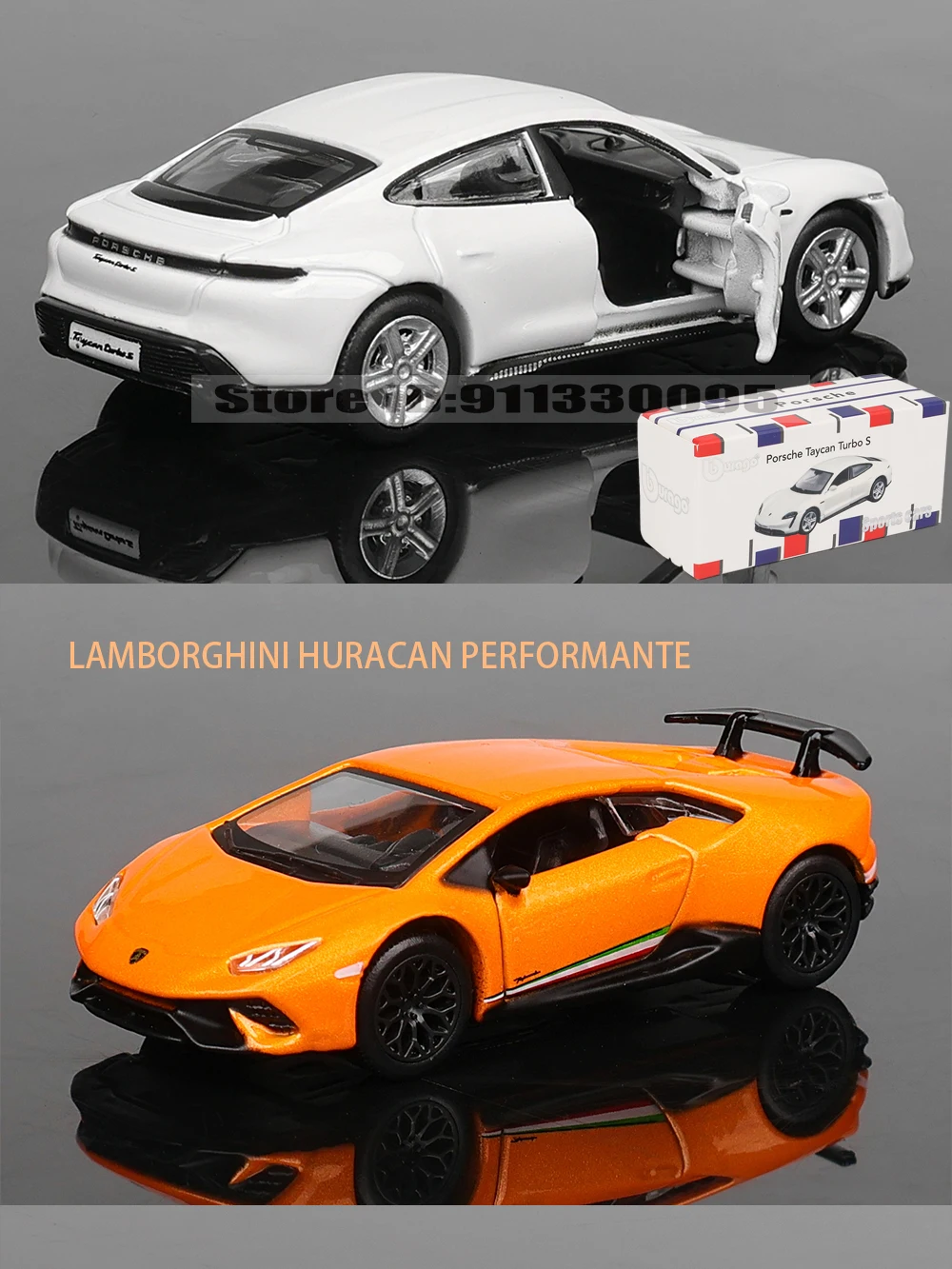 Bburago 1:64 Porsche 911 GT2 RS LAMBORGHINI Sian FKP 37 Mustang GT500 Automodell-Sammlung Weihnachtsgeschenk Spielzeug für Ferrari – Detail 9