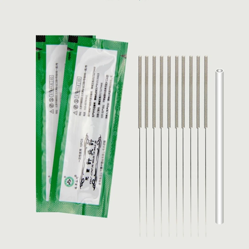 500 PCS cupuncture Needle Sharp Disposable Sterile Beauty Massage Each Needle with Indivual Guide Tube Therapy