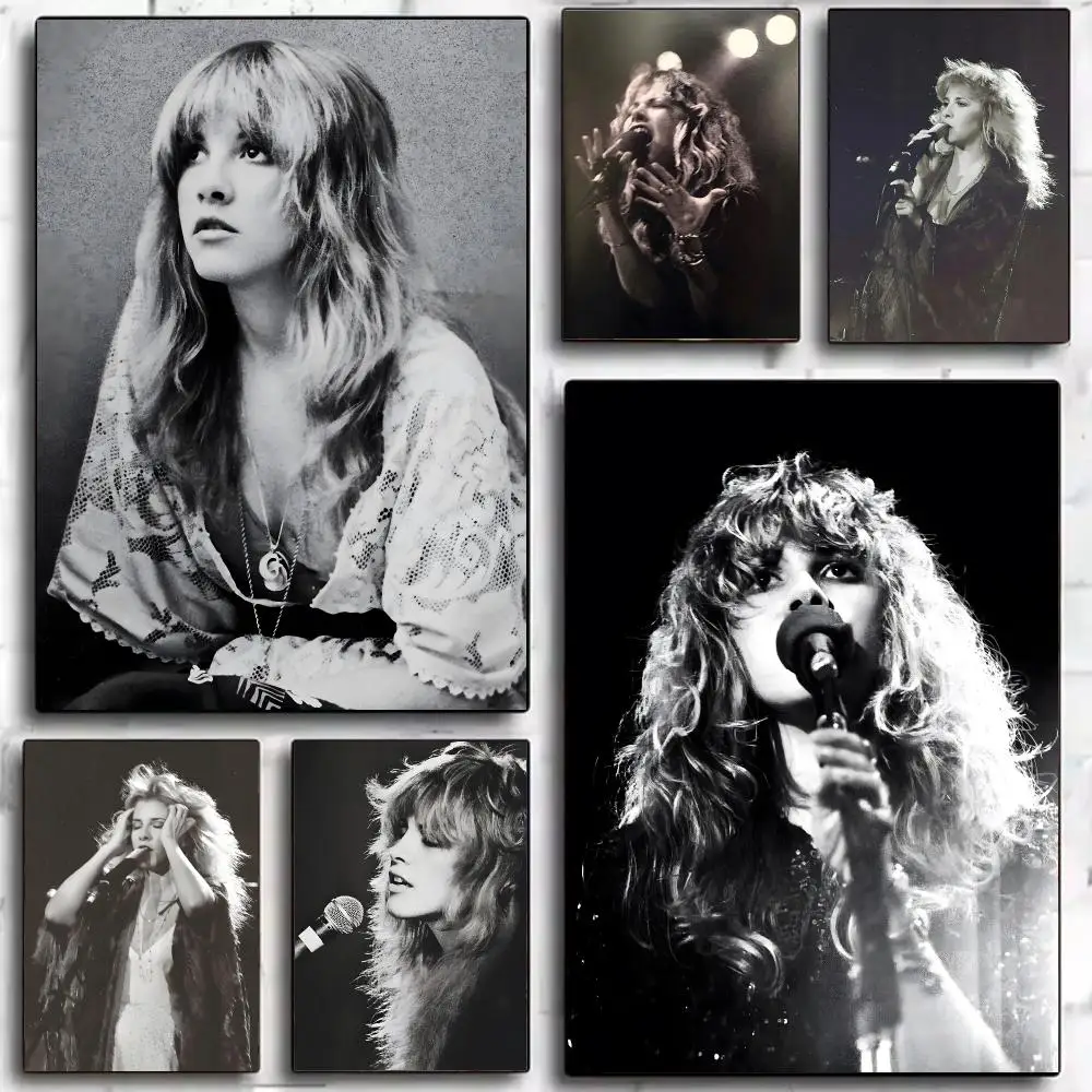 musician rock Stevie Nicks Poster Trendy Aesthetic Self-Adhesive Wall Poster Room Decor for Bedroom & Dorm