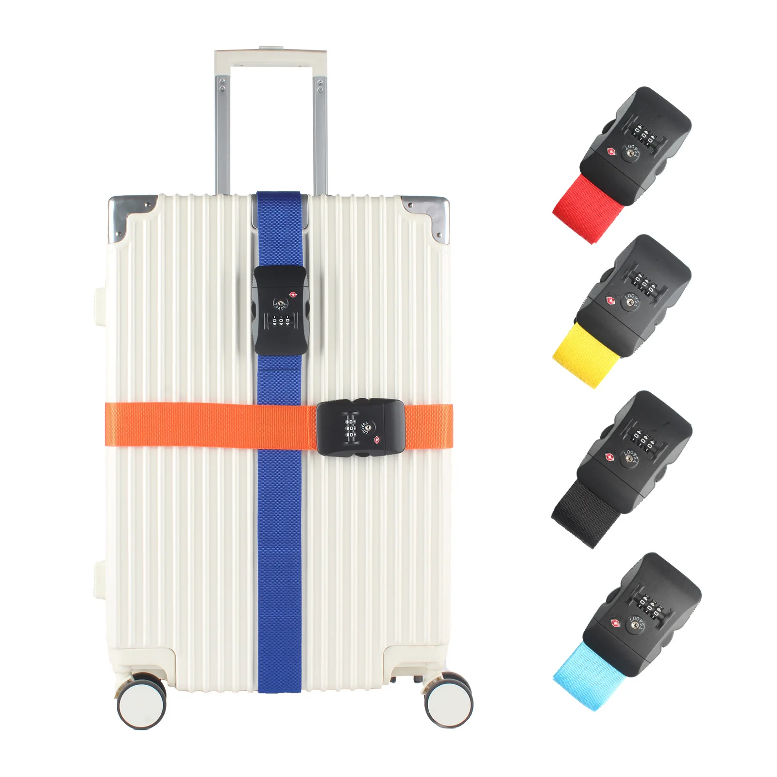 Adjustable Travel Suitcase Band Luggage Suitcase Rope Straps TSA Password Customs Lock Luggage Cross Belt Travel Accessories