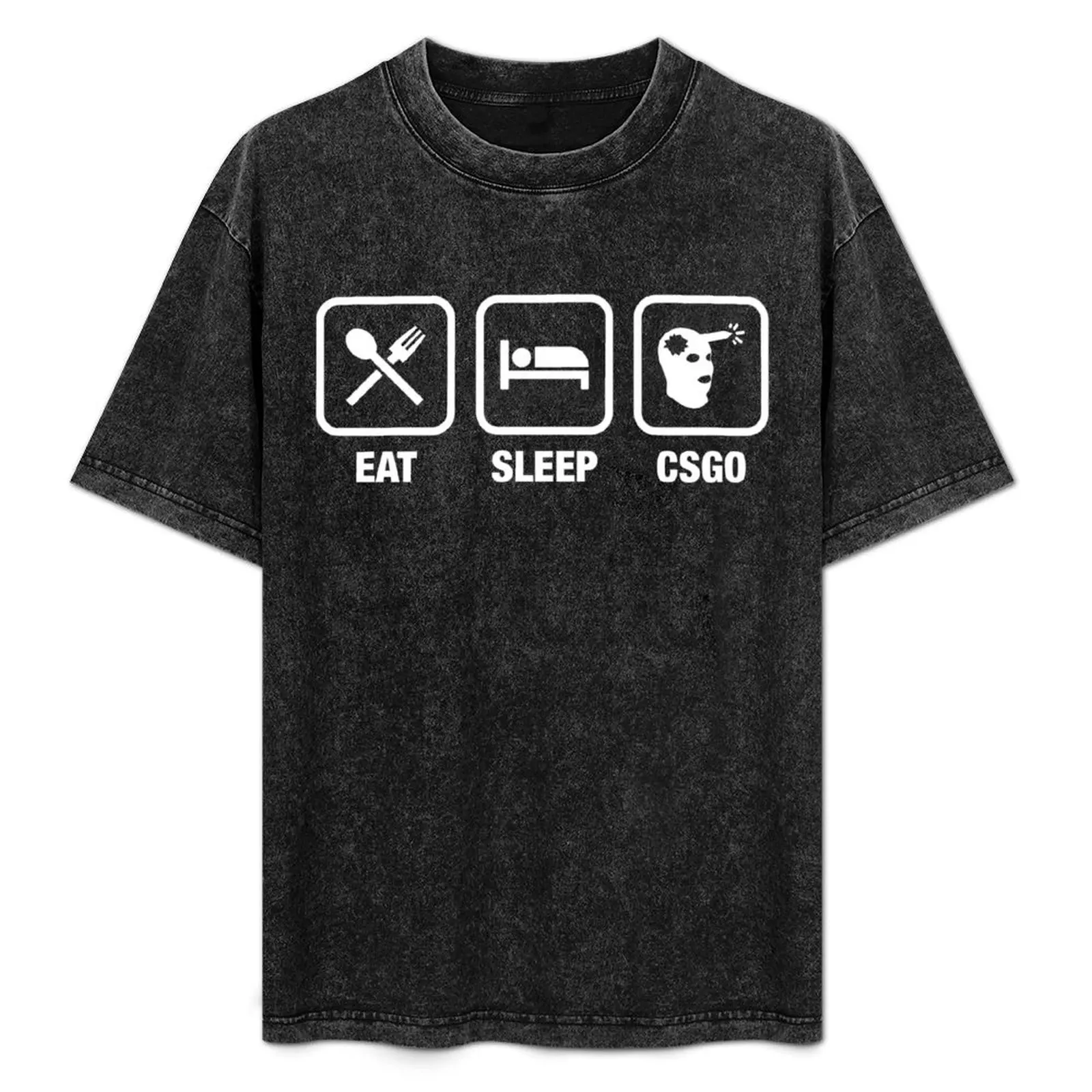

CSGO Eat Sleep Marksman Gaming Tee T-Shirt Plus Size Workout Short Sleeve Top