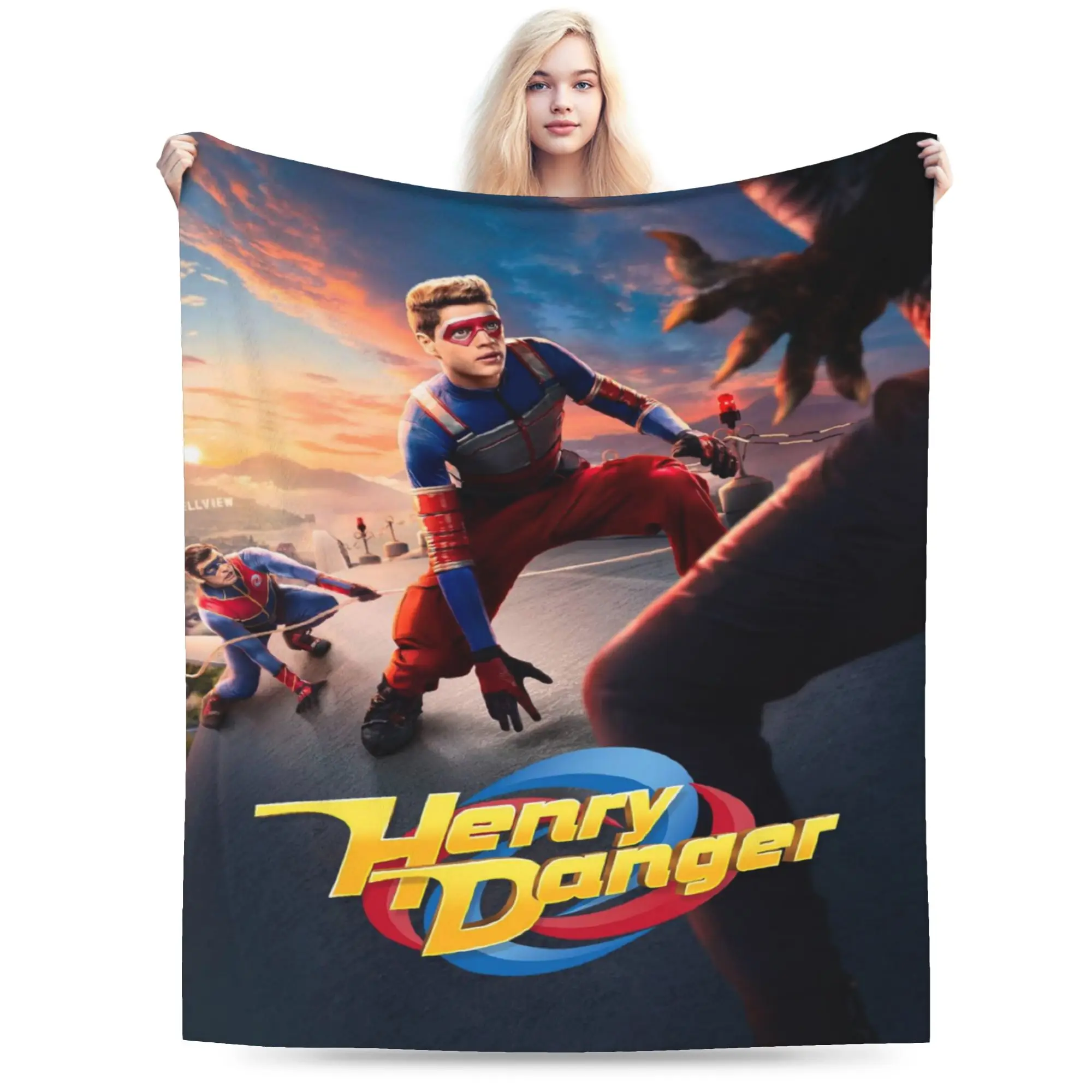 Comfortable Captain Henry And Kid Danger  Blanket Merch Home Decorative  Throw Blanket Lightweight Flannel for Bedroom