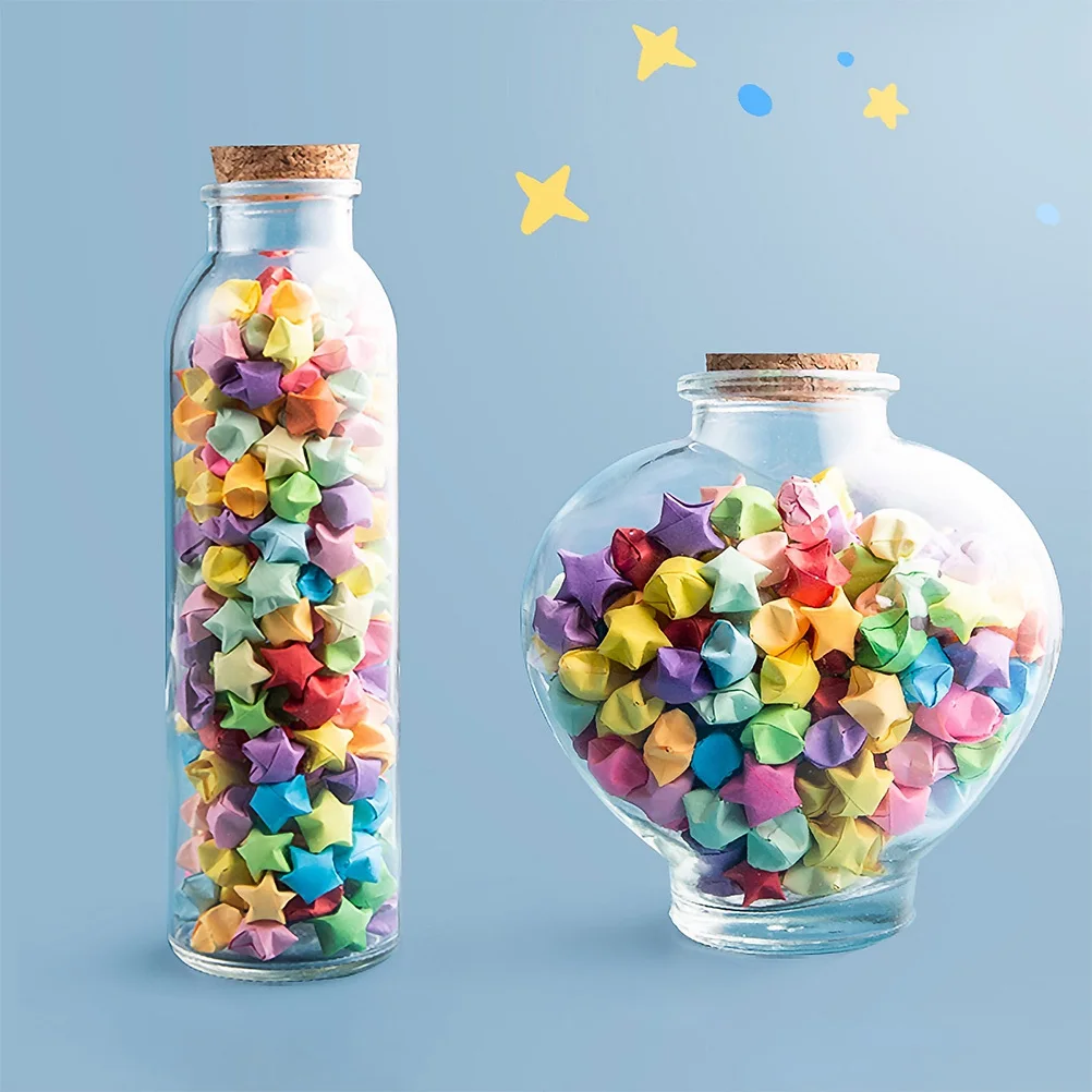 1500 Stuks Ster Papier Strips Regenboog Origami DIY Ambachtelijke Papier Strips Delen Kunstwerken Genieten Tijden Regenboog Origami Ster Maken Levert