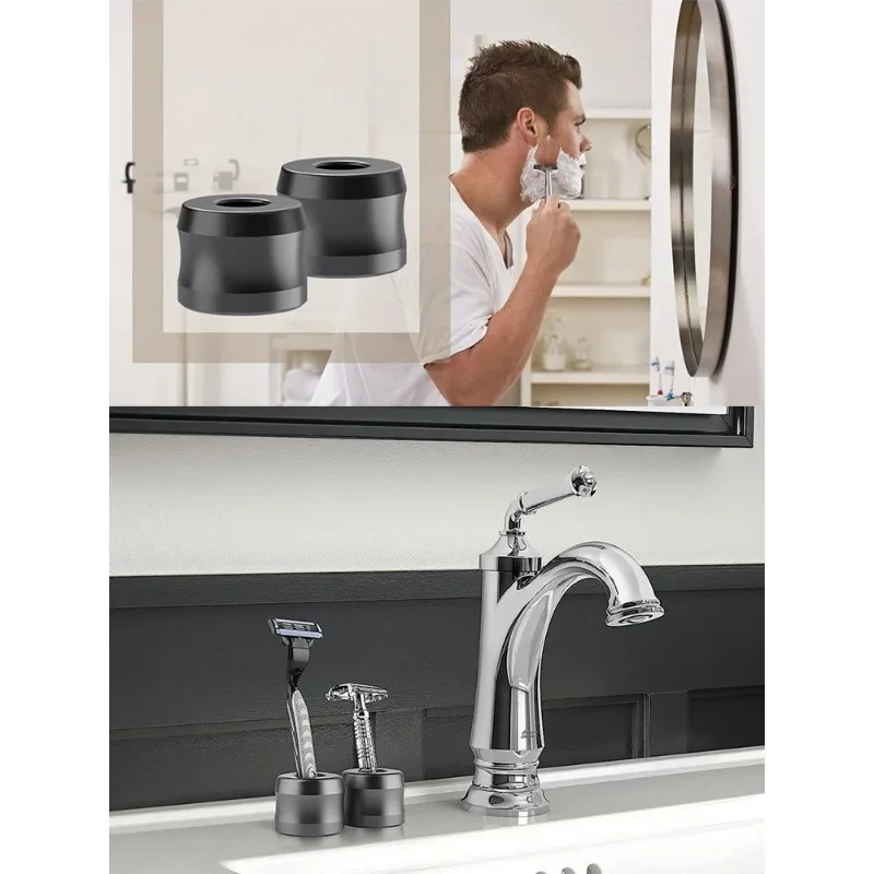 Aluminum Alloy Safety Razor Stand Men Metal Manual Beard Shaver Holder Shaving Rack For Bathroom Countertop Storage