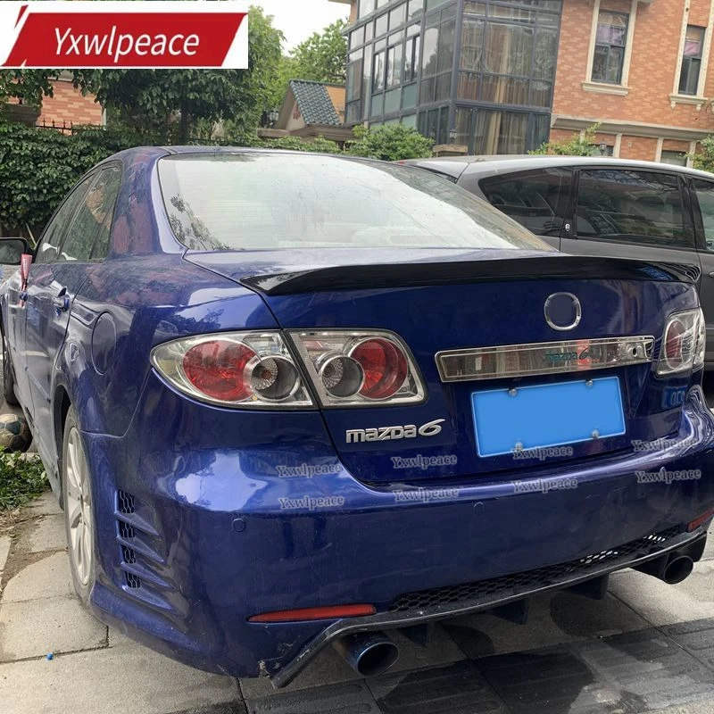 For Mazda 6 Spoiler 2003-2015 ABS Plastic Material Unpainted Color Rear Trunk Guide Wing Spoiler Car Rear Wing Trim