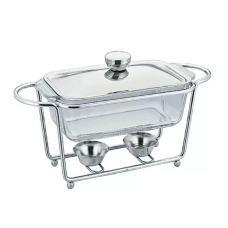 Rectangular Buffet Stove Single/Double/Triple-Compartment Food Warmer Container Hot Pot Stove