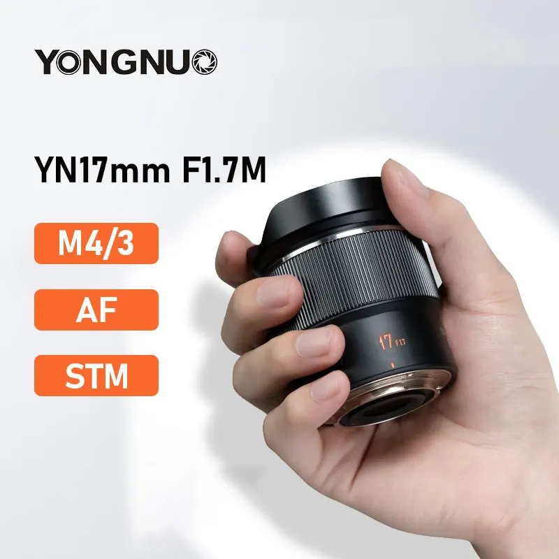 YONGNUO YN17MM F1.7M STM Camera Lens M43 Frame Auto Focus Lens for M4/3 Mount Olympus Panasonic Cameras GH5 GX9 EM5 EM10