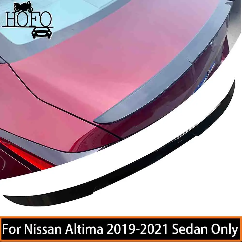 

For Nissan Altima 2019 2020 2021 Sedan Only Car Rear Trunk Roof Lip Spoiler Wing Car Body Kits Gloss Black Car Accessories