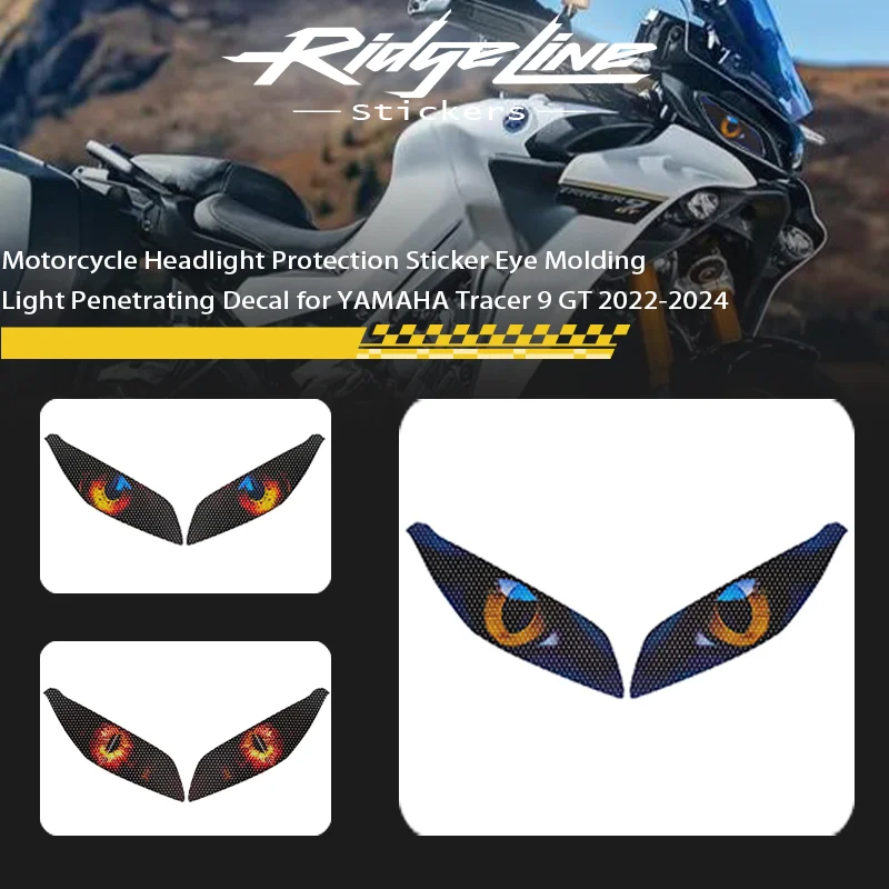 

Motorcycle Headlight Protection Sticker Eye Molding Light Penetrating Decal for YAMAHA Tracer 9 GT 2022-2024