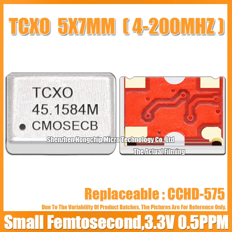 (2PCS) TCXO 5070 45.1584M 45.1584MHZ Small Femtosecond Temperature Subsidized Chip Crystal Oscillator Replace : CCHD-575 3.3V