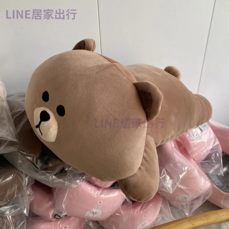 

Summer 55cm Line Friends Light Color Brown Plush Doll Toy Large Cartoon Cute Home Sofa Pose Pillow Ornament Decoration Gift New