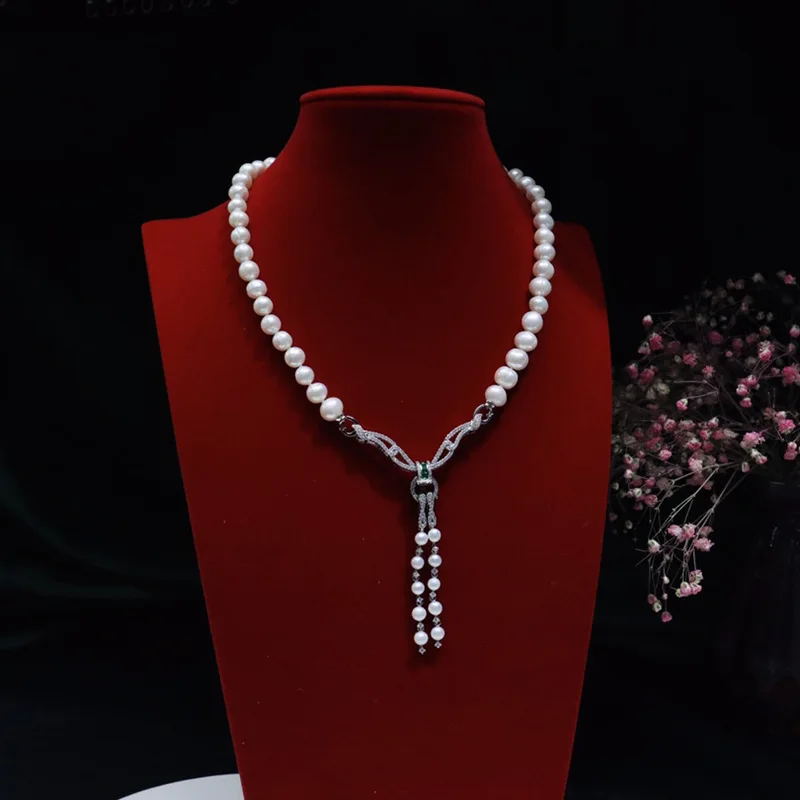 Natural  8-9mm Freshwater Pearl Necklace Earrings pendants set Women's  Light Good Everyday Dress Looks