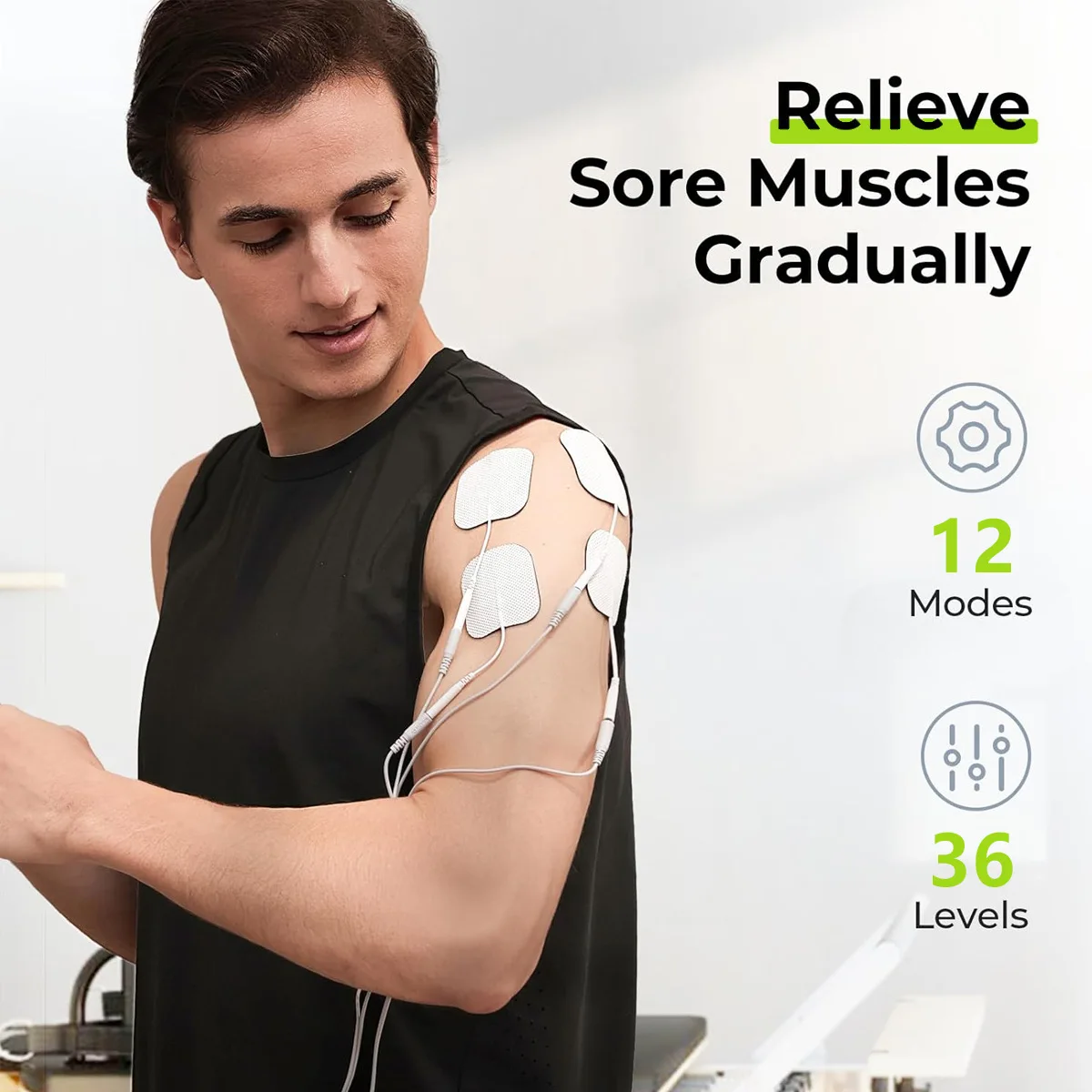 

Portable EMS TENS Dual Channel Stimulator Device for Back Pain Relief Muscle Recovery & Body Shaping Therapy