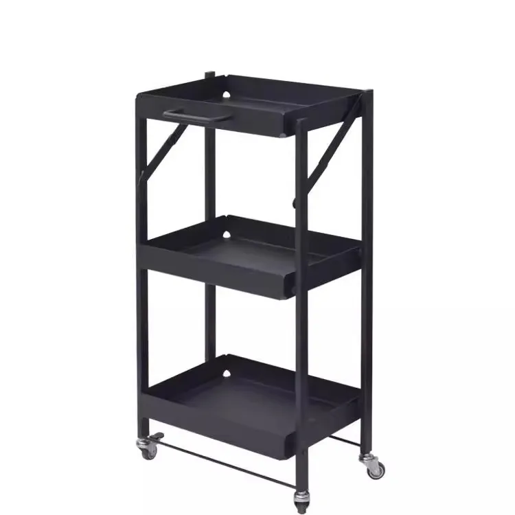 le-Metal Storage Racks Shelf Multi-layer Salon Stainless Steel Trolley Storage Cart#