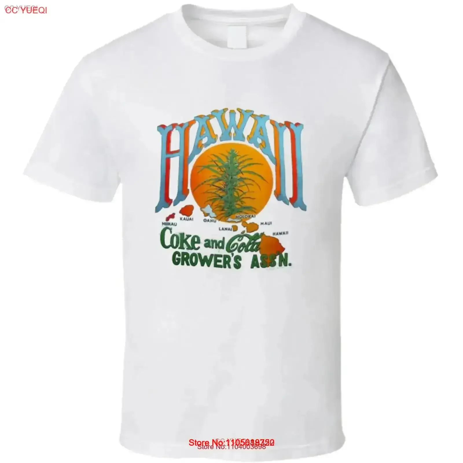 Vintage Surf T shirt Hawaii Cola Growers Assoc 70s png Washed fashion streetwear Stretched Soft designer clothes vintage