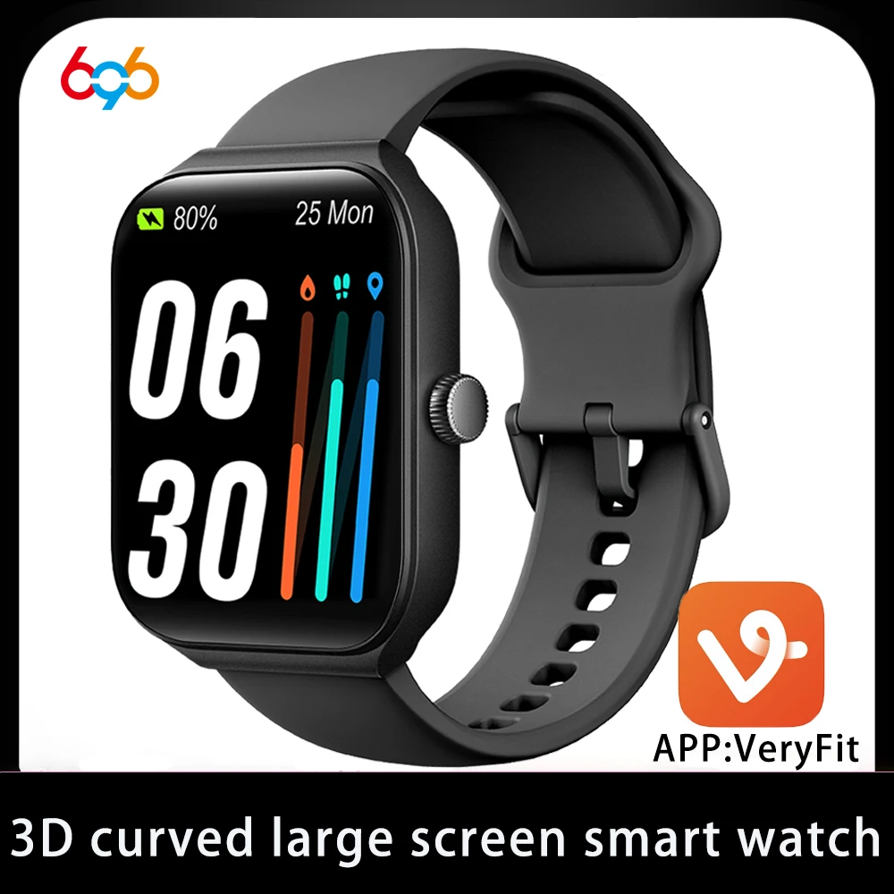 

New 3D Curved Screen Smartwatch Blue Tooth Call Heart Rate Health Waterproof Smart Watch Voice Assistant Men Women For VeryFit