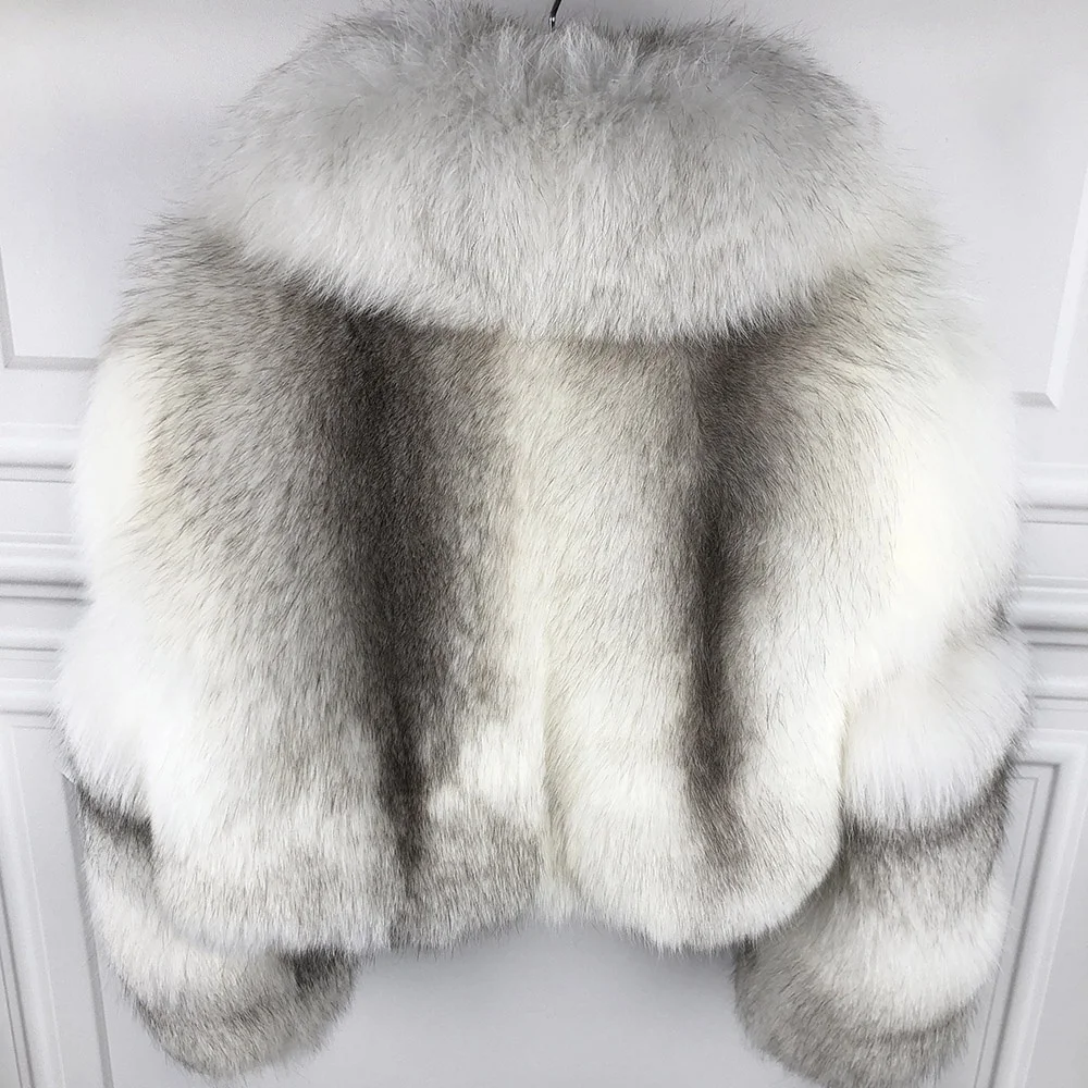 High Quality Elegant Women Fox Fur Coat Thick Warm Crop Fur Jacket For Ladies