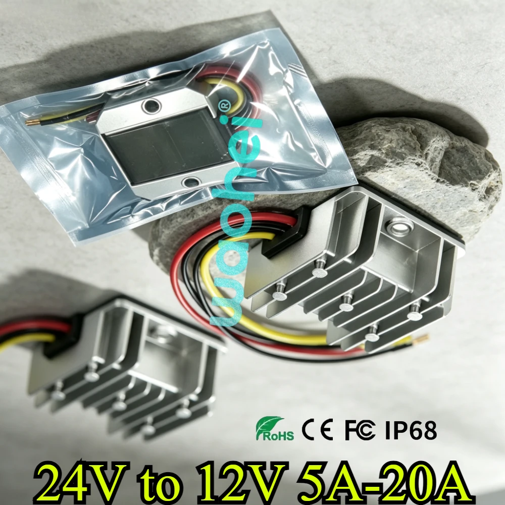 DC 24V to DC 12V 24Volt to 12Volt 5A-20A Stabilizer Buck Module Step Down Voltage Regulator Buck Converter Transformer for Cars