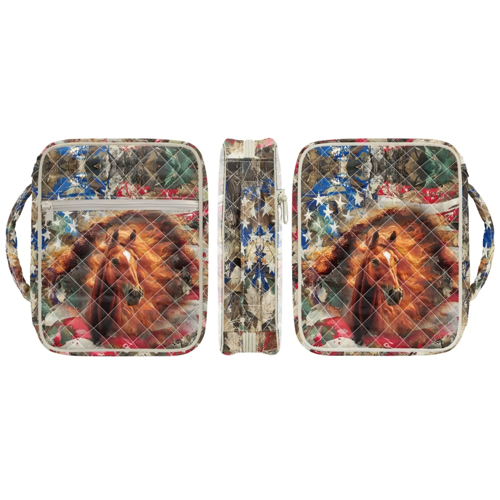 Coloranimal Horse Pattern Easy to Carry Quilted Bible Organizer Bag for School Polyester Quilted Bible Cover 2026 Collection