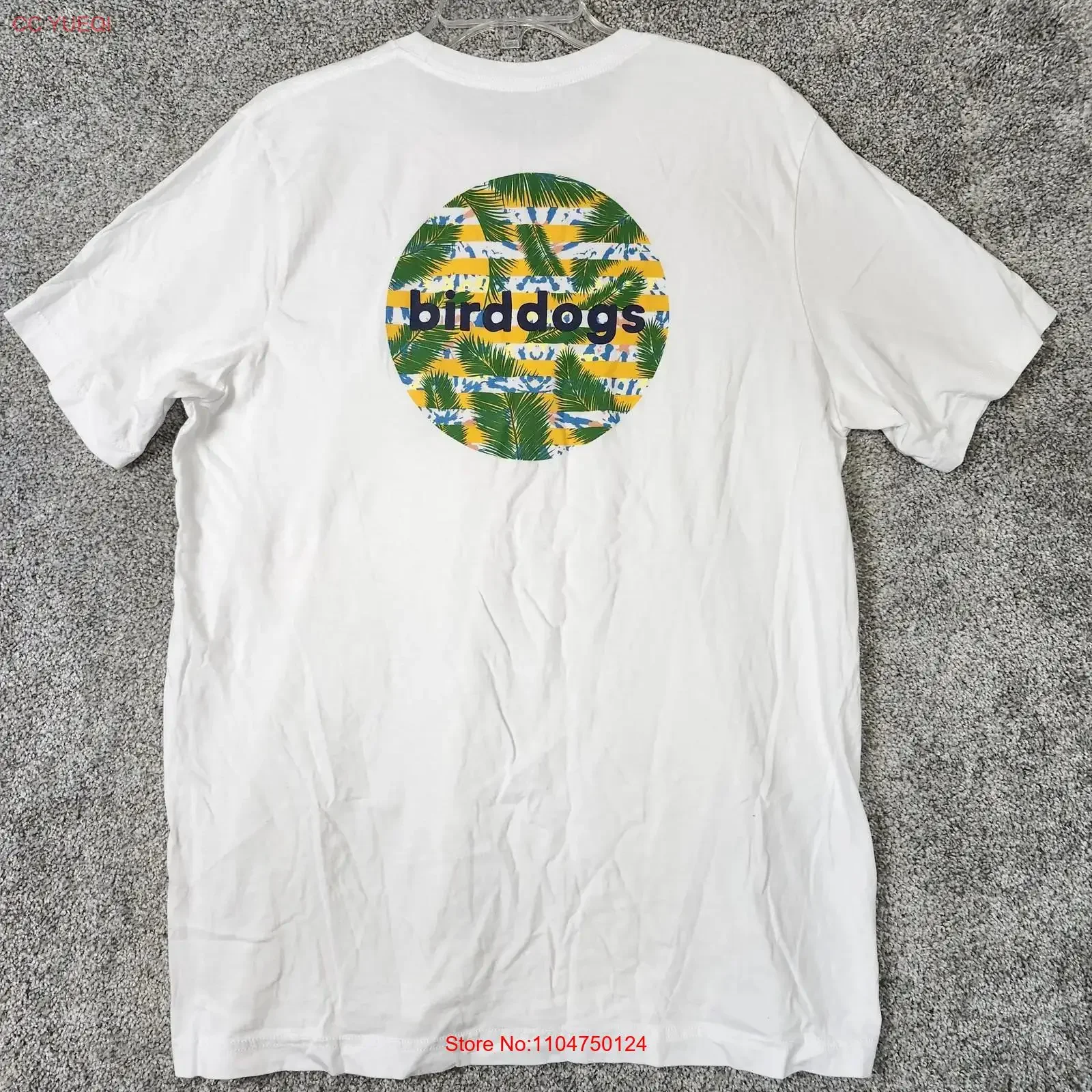Birddogs T Shirt Mens Extra Large White Palm Tree Casual Summer Beach vintage Washed Comfortable homme streetwear Soft Stylish