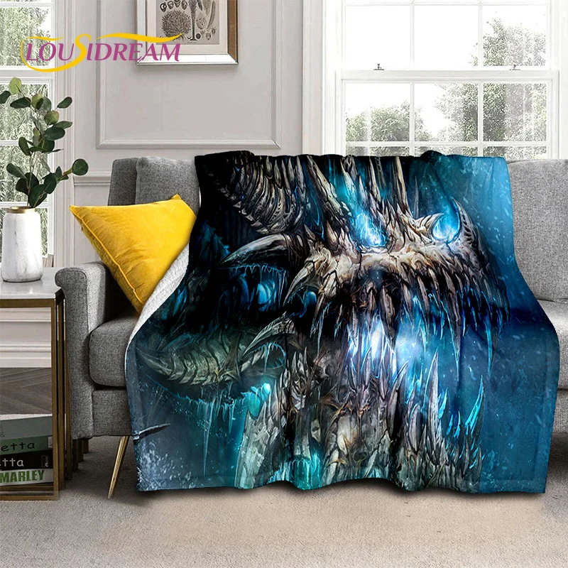 3D World of Warcraft Game WOW Lich King DH Blanket,Soft Throw Blanket for Home Bedroom Bed Sofa Picnic Travel Office Cover Kids