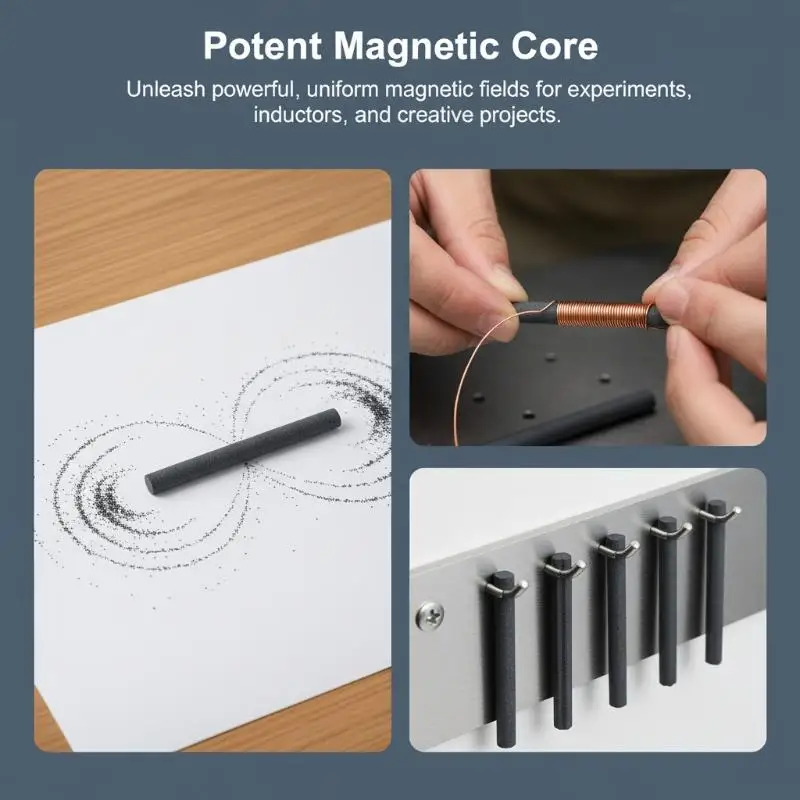 

5pcs Buffer Rod Bar Anti-Interference Ferrite Mandrel With Diameter Length 10x100mm Ferrite Bar For Antennas & Connectors