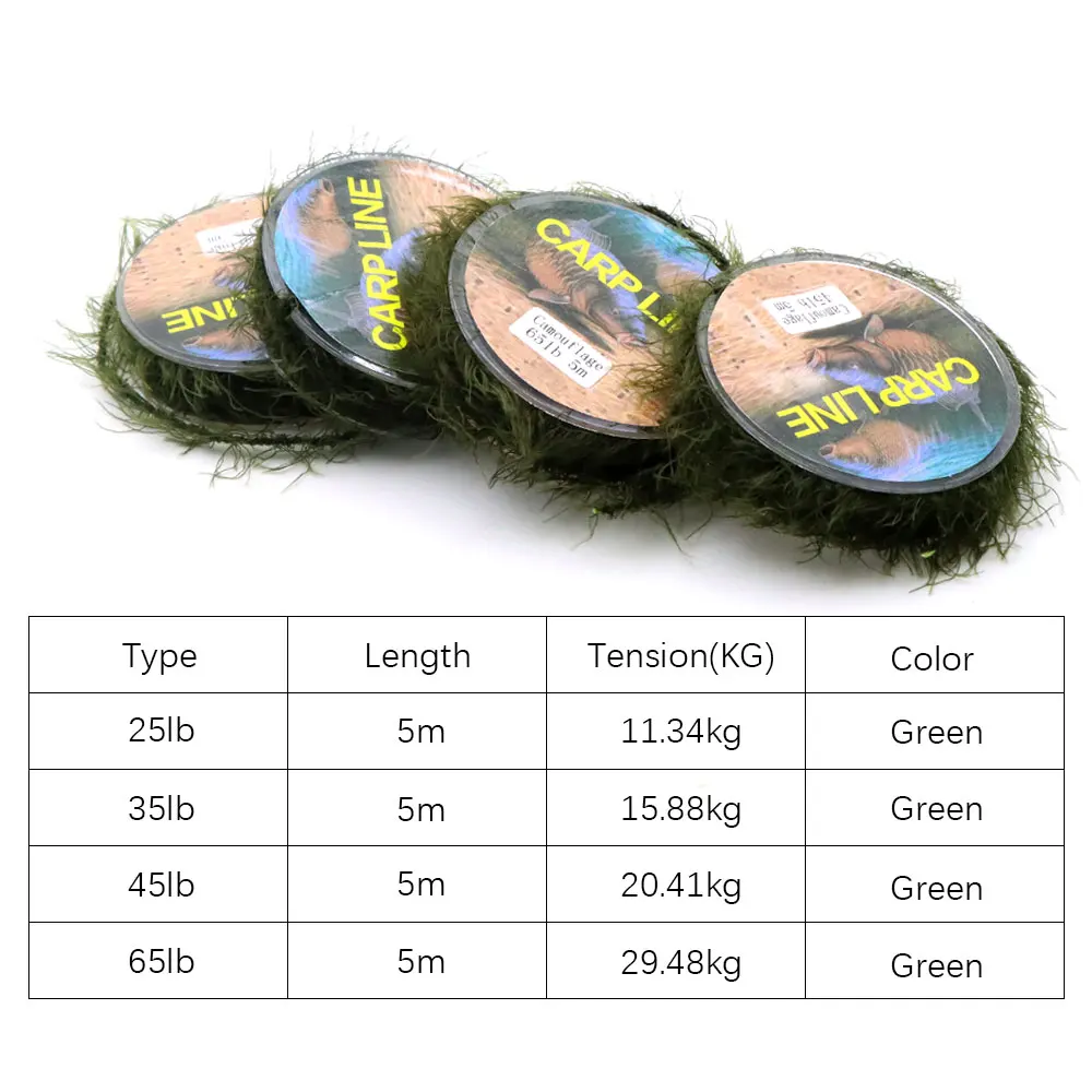 Línea de pesca de carpa, alambre trenzado de hierba para aparejo de pelo de carpa, gancho suave, método de línea de algas marinas simuladas, aparejos de accesorios de alimentador
