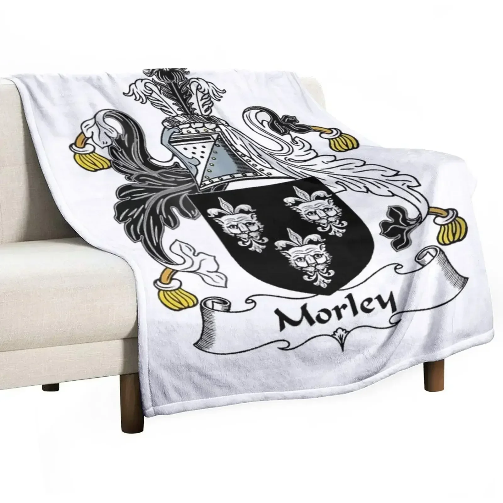 Morley Coat of Arms Throw Blanket Furry Weighted Stuffeds Camping Blankets