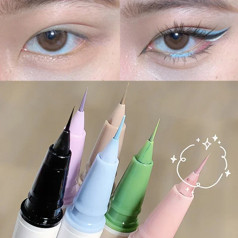 6 Colors Rainbow Eyeliner Pencil Waterproof Lasting Colorful Matte Green Sky Blue Black Liquid Eyeliner Pen Eyes Makeup Cosmetic