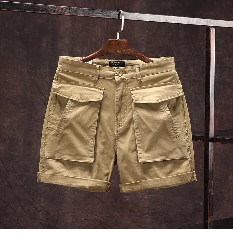 

Summer 2026 Men's Pure Cotton Thin Four-Quarter Loose Casual Shorts Five-Quarter Pants Home Workwear Straight Leg Retro Style