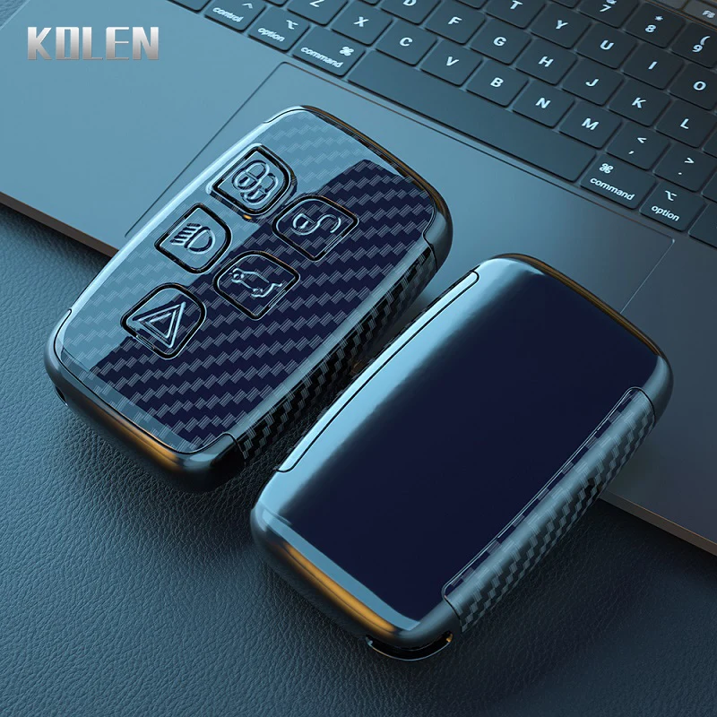 ABS Carbon Fiber Style Car Key Case Cover Shell For Land Rover Range Rover Sport Evoque Freelander Discovery For Jaguar XF XJ XE