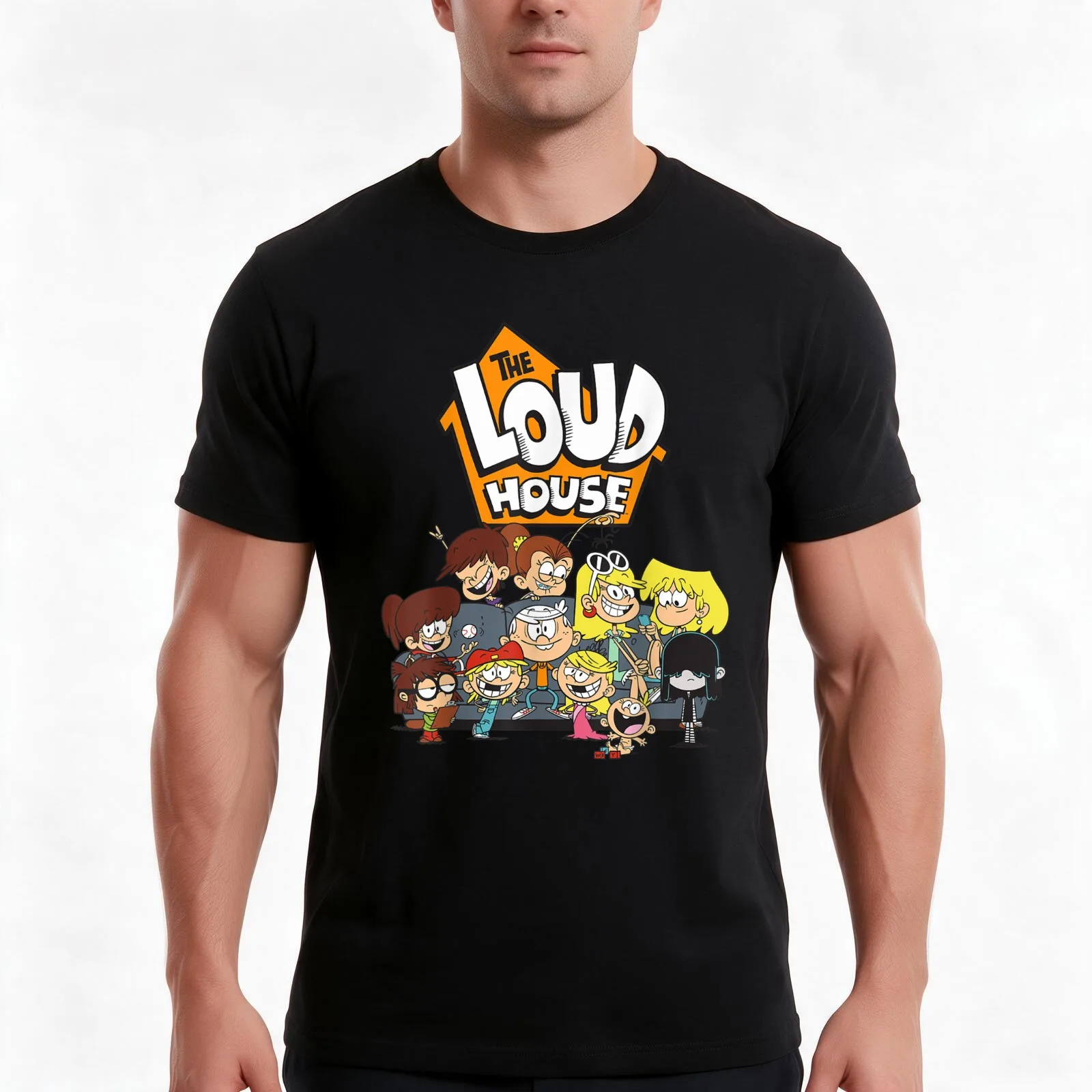 Nickelodeon The Loud House Character T-Shirt, Summer Casual Cotton Tee, Oversized Streetwear Tops, Vintage Graphic Print