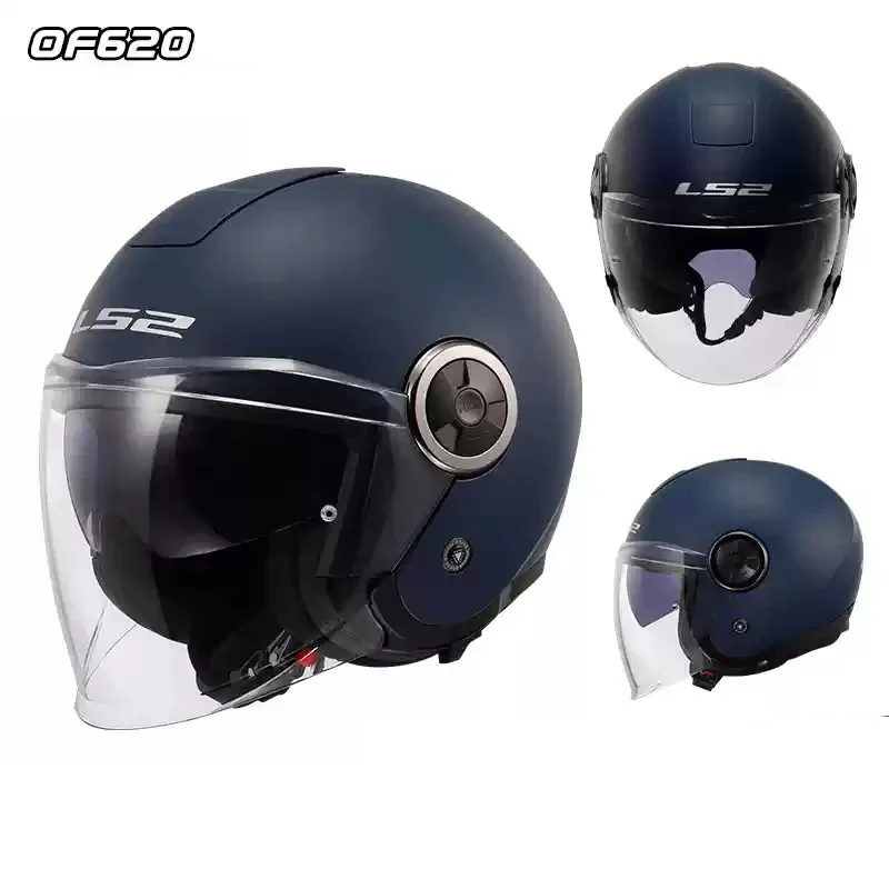 2025 LS2 OF620 كلاسيك التوأم أقنعة مفتوحة الوجه الخوذ دراجة نارية رجل حجم كبير دراجة كهربائية سكوتر دراجة نارية خوذات السلامة #6