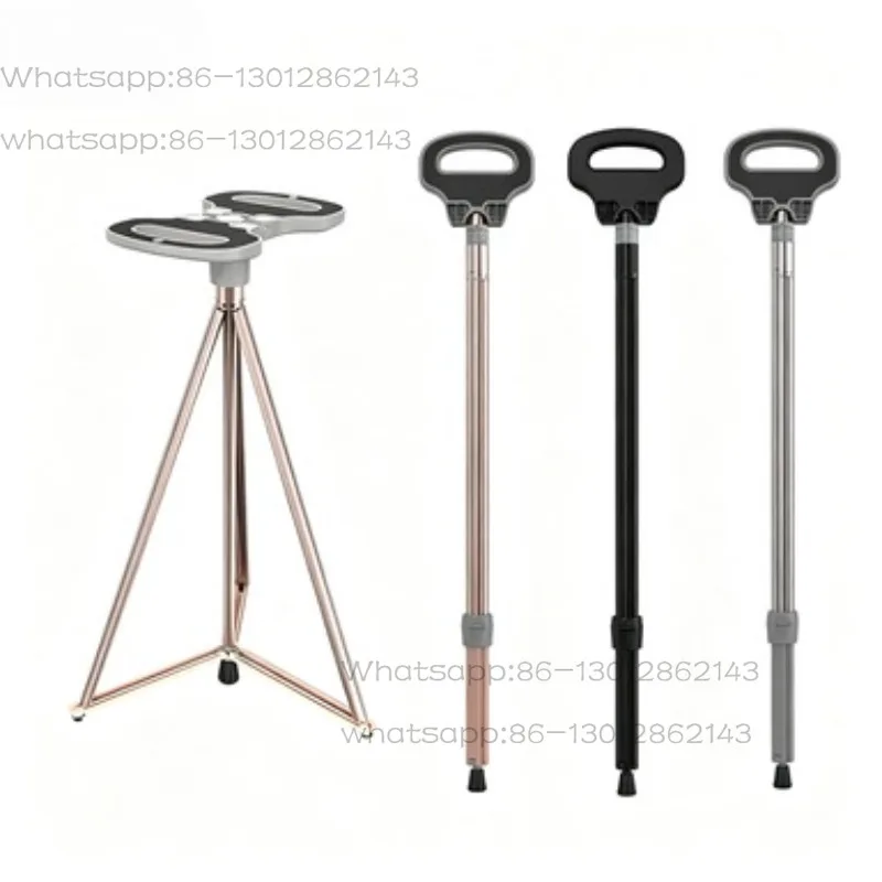 Multifunctional mountaineering stick travel outdoor cane hiking non-slip folding multifunctional crutches