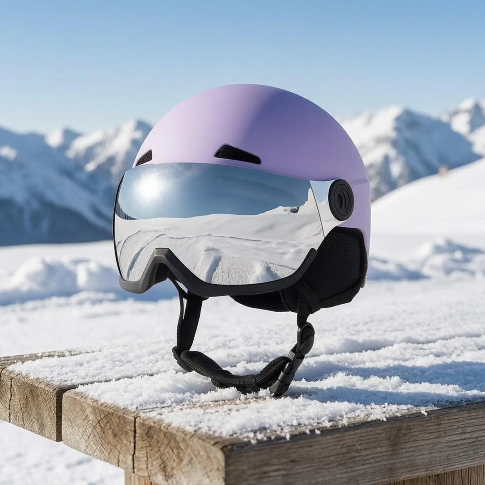 Secure Ski Helmet with Visor Goggles | Adjustable Chin Strap, Front Ventilation Openings, Visor Ski Helmet, for Skiing