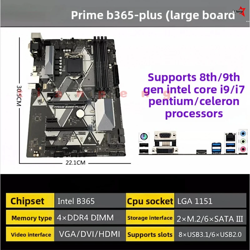Placa Base ASUS PRIME B365-PLUS 98% Nueva, B365 LGA1151 ATX DDR4 para Juegos, Estable, Confiable, Fluida y Segura, Placa Base Principal para PC DIY