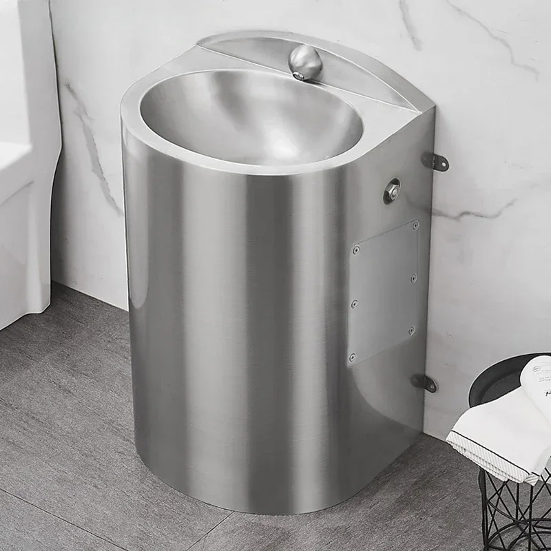 

304 stainless steel prison detention center special wash basin integrated column washbasin floor sink basin