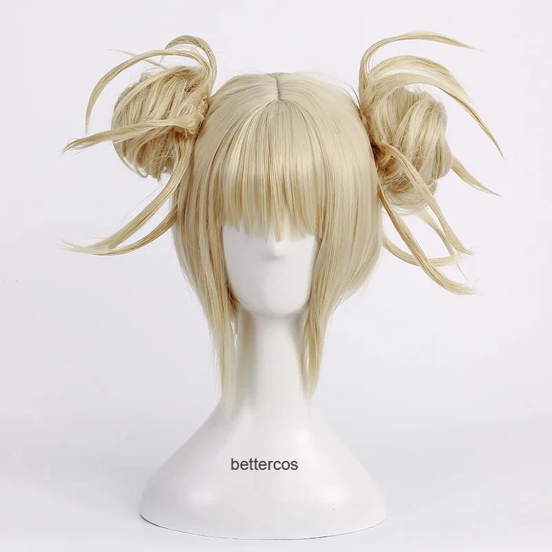 Peluca de cosplay para personaje de anime Baoyan Zhu con cola de caballo dorada clara, adecuada para fiestas de Halloween y Navidad