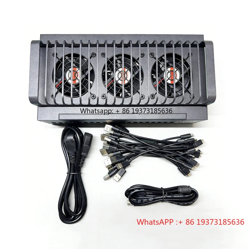 Phone Farm Chassis with 20 USB Ports Black Batch Synchronization and Unified Management Mobile Phones Hub